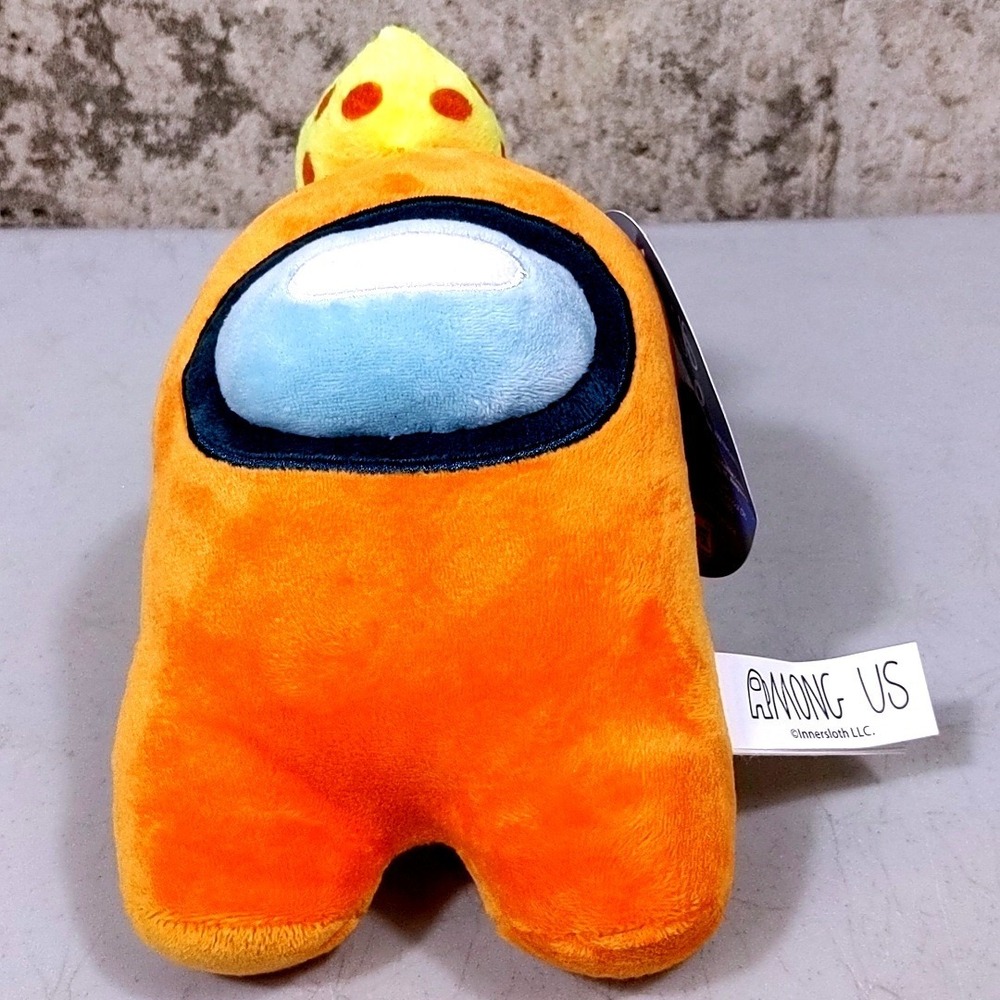 Among Us Series 2 Orange Crewmate Plush Cheese Hat Toikido Innersloth NWT 7"